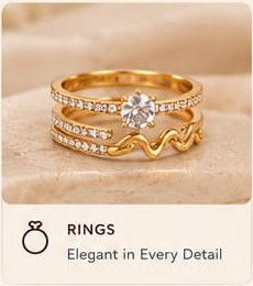 Stacked gold-tone rings
